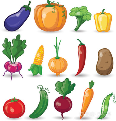 卡通蔬菜和水果